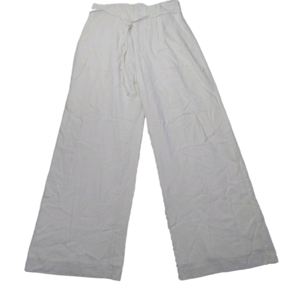 Abercrombie & Fitch High Rise Women's White Linen Pants M Regular NWT